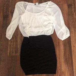 black and white dress